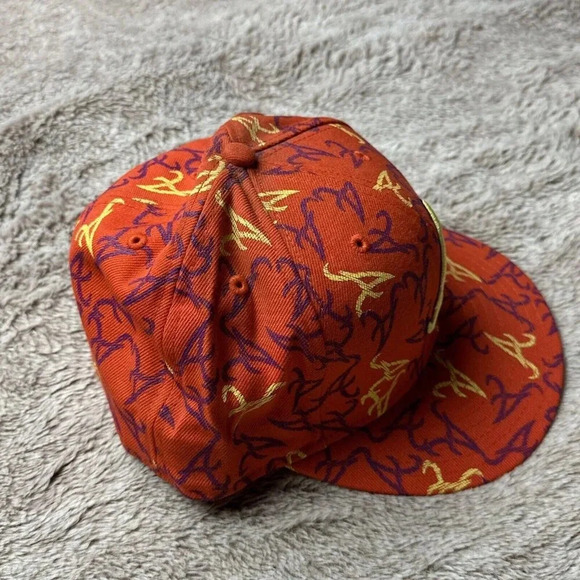 Atlanta Braves Hat New Era 59Fifty All Over Print Baseball Cap Orange 7 3/4 New - Picture 16 of 16